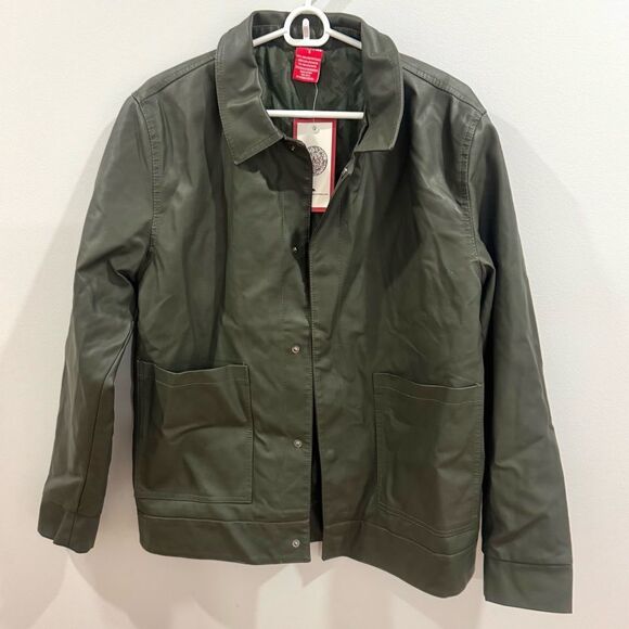 Ring of Fire men’s olive green Amos PU jacket size small NWT - Picture 3 of 8